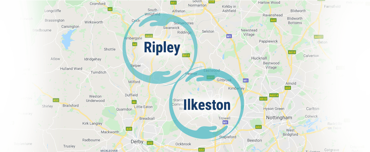 Map showing Avanti Homecare Branches located in Derbyshire