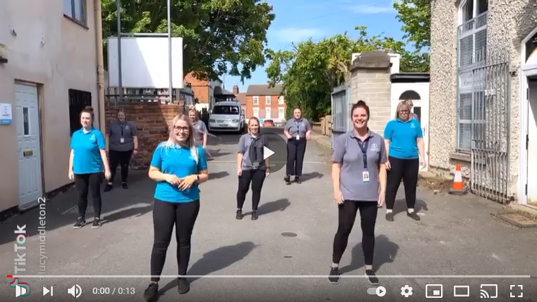 Our care team doing a Tik Tik dance