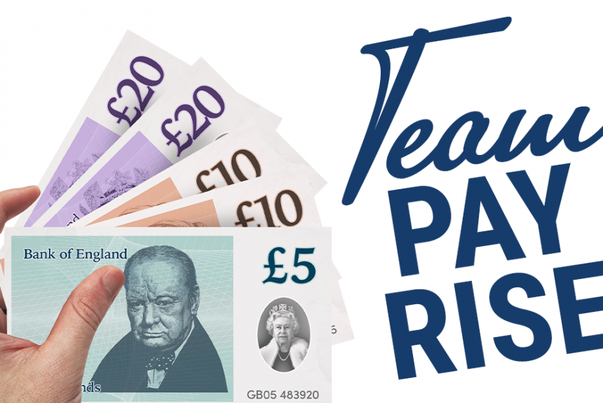 Team payrise header graphic Team pay rise image
